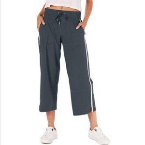 Calvin Klein Performance Stretch Womens Striped Wide Leg Capri Pants Size L